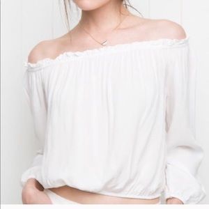 Brandy Melville off the shoulder off white crop